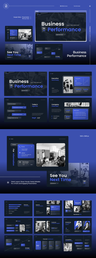 业务绩效Google幻灯片模板