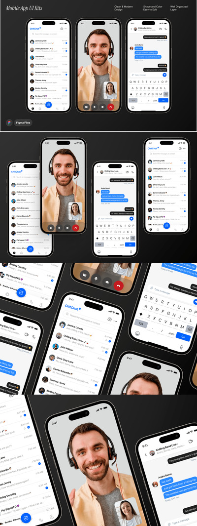 ChitChat – 聊天和消息应用程序移动 UI 套件