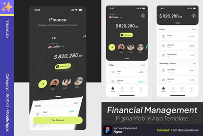 财务管理 Figma 移动应用程序模板