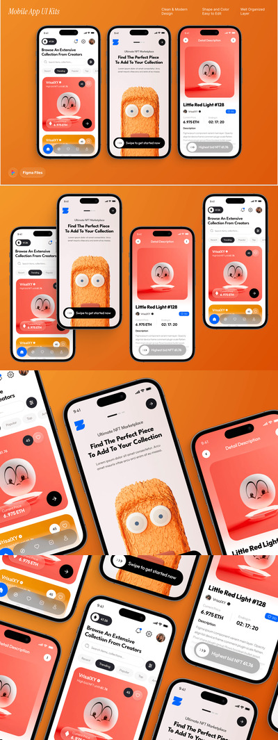 MetaNest – NFTs 市场应用移动 UI 套件