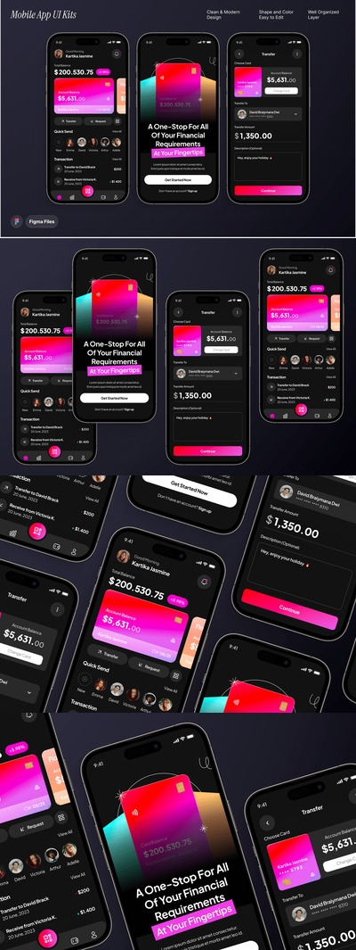 金融与支付移动应用程序 UI 套件