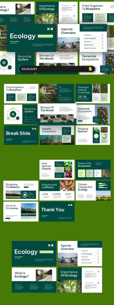 绿色生态 Google 幻灯片
