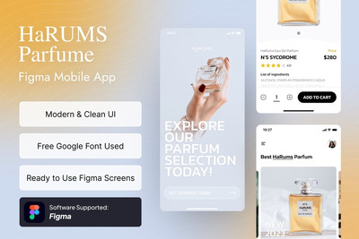 Harums – Parfume Figma 移动应用程序模板