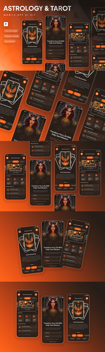 占星术和塔罗牌应用程序 UI 套件