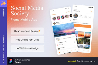 社交媒体协会 Figma 移动应用程序模板