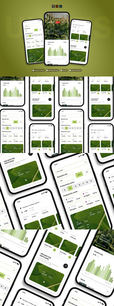 农业 – 移动应用程序 UI 套件