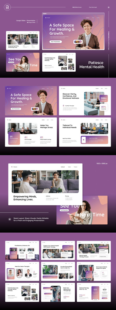 心理健康谷歌幻灯片模板