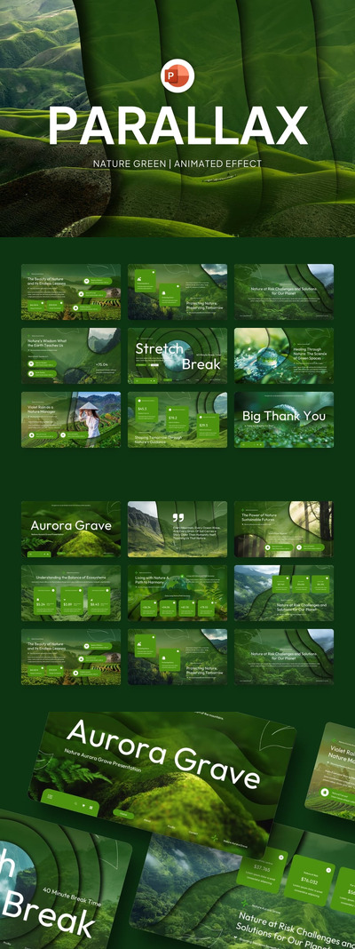 自然视差幻灯片动画 PowerPoint