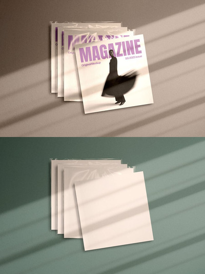 堆叠方形杂志/目录模型