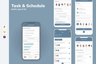 任务和日程安排移动应用 UI 套件