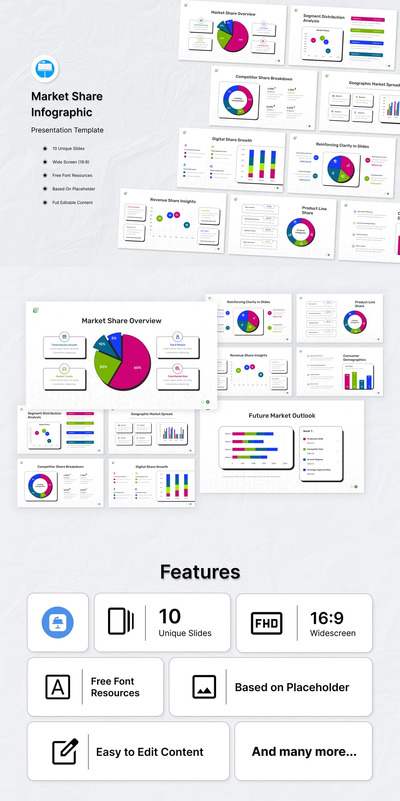 市场份额信息图表主题演讲