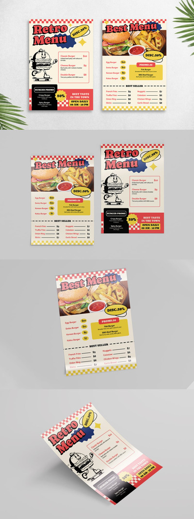复古食物菜单
