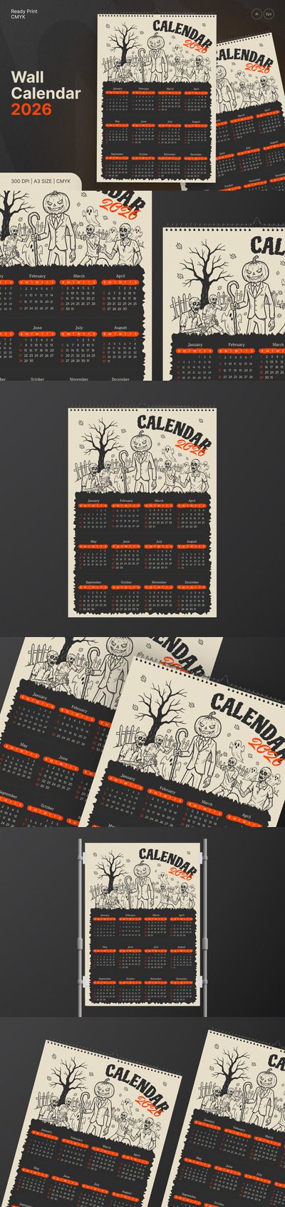 2026 年万圣节恐怖挂历