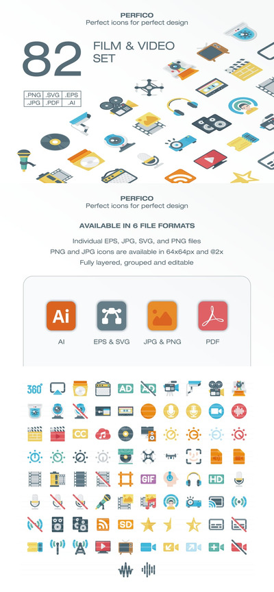 电影和视频图标集