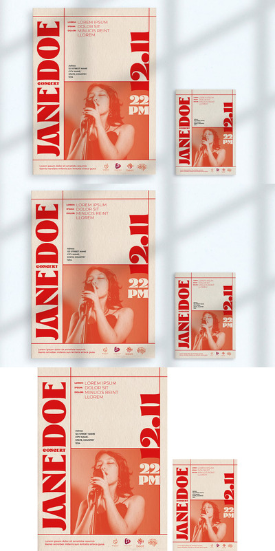 现代渐变传单和海报模板