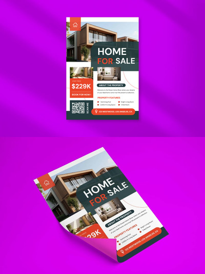 现代住宅出售传单模板 02