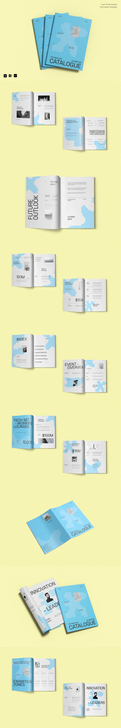 青白色现代科技产品目录 004