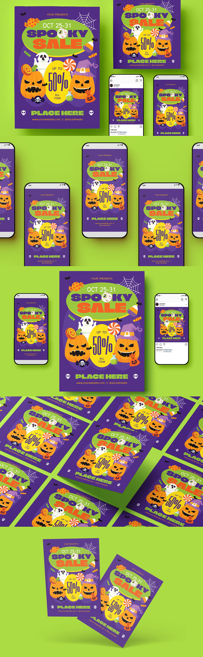万圣节促销传单