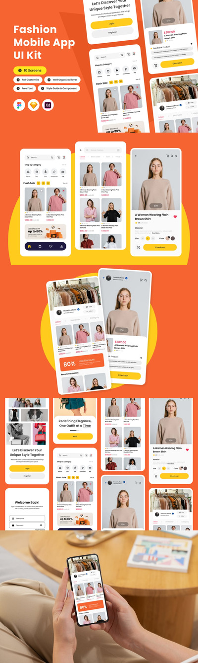 Floe – 充满活力的时尚应用 UI/UX 设计