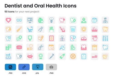 牙医和口腔健康图标