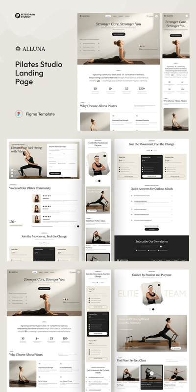 Alluna – 普拉提工作室落地页 Figma