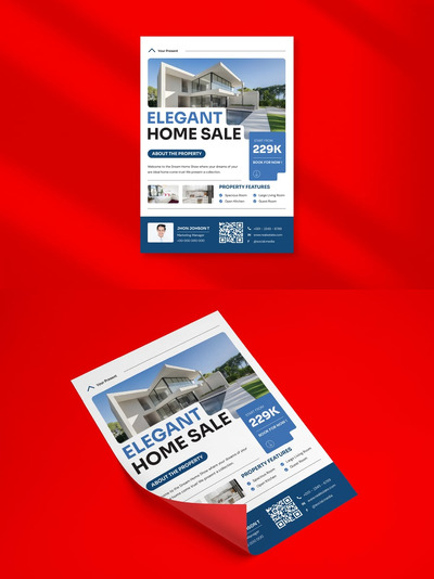 优雅的房屋销售传单模板 02