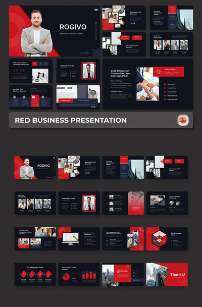 Rogive – 红色商务 PowerPoint 演示文稿