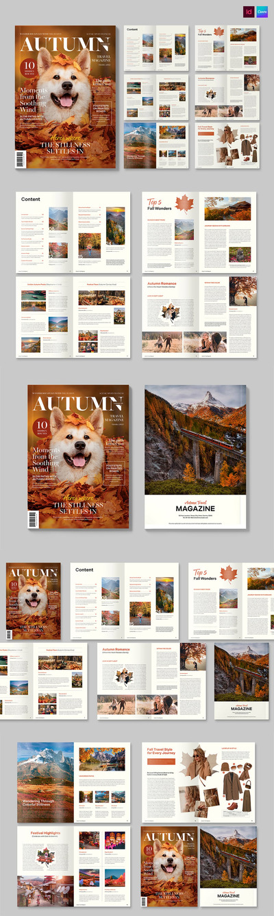 秋季旅游杂志模板