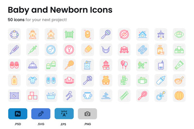 婴儿和新生儿图标