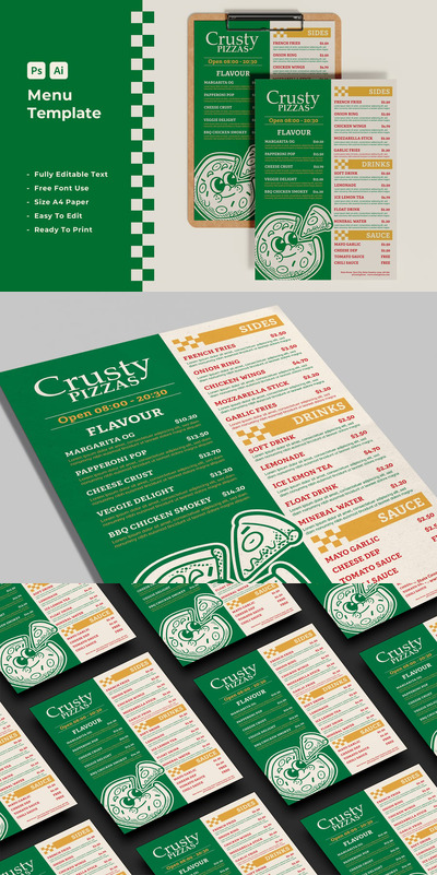 脆皮披萨极简菜单