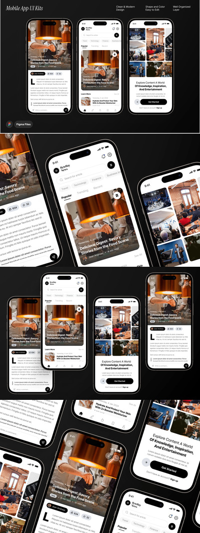 现代新闻与文章移动应用 UI 套件