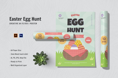 复活节寻彩蛋传单