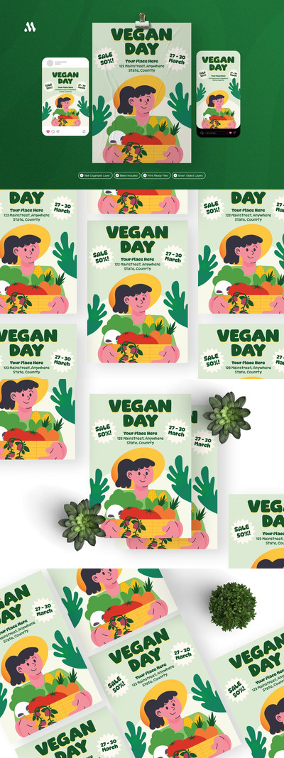 农民素食日 – 传单套装