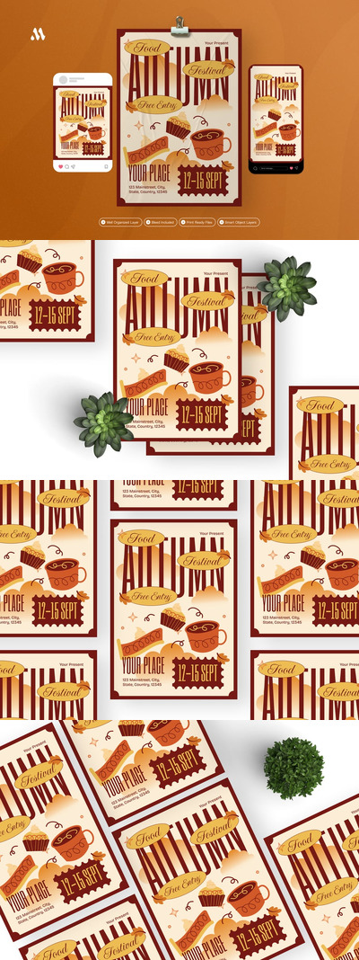 秋季美食节——传单套装