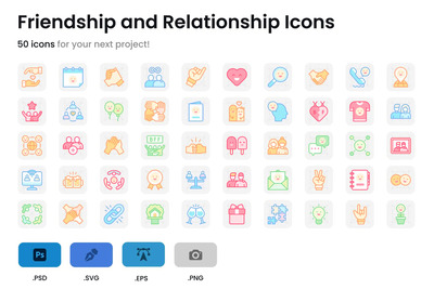 友谊和关系图标