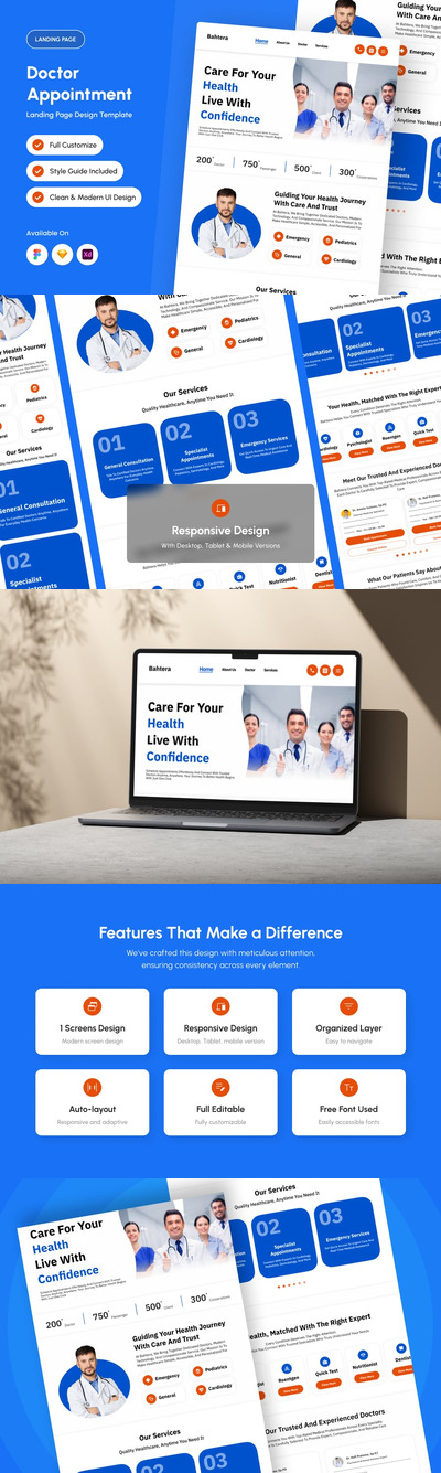 Bahtera – 医生预约着陆页设计