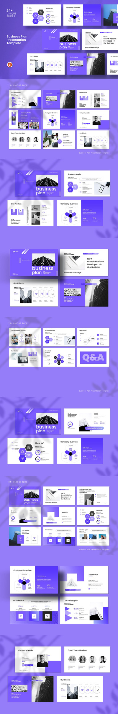 带有信息图表布局的商业计划书 PowerPoint