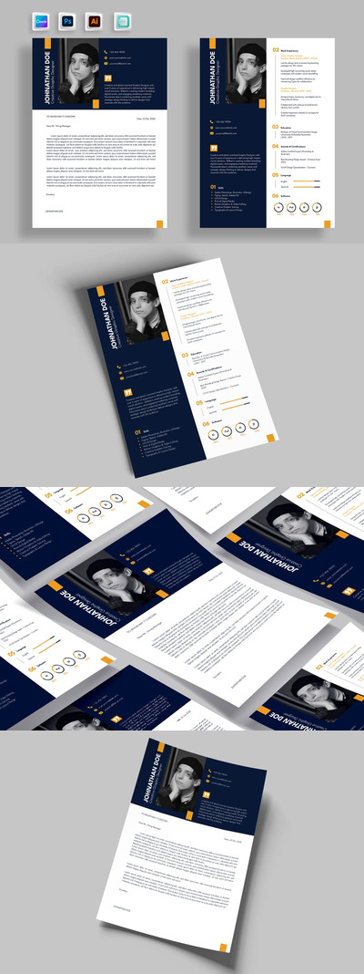 深色优雅干净的专业简历