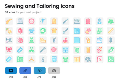 缝纫和裁剪图标