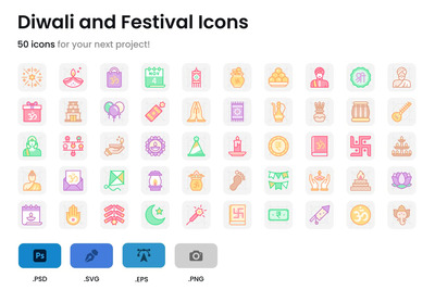 排灯节和节日图标