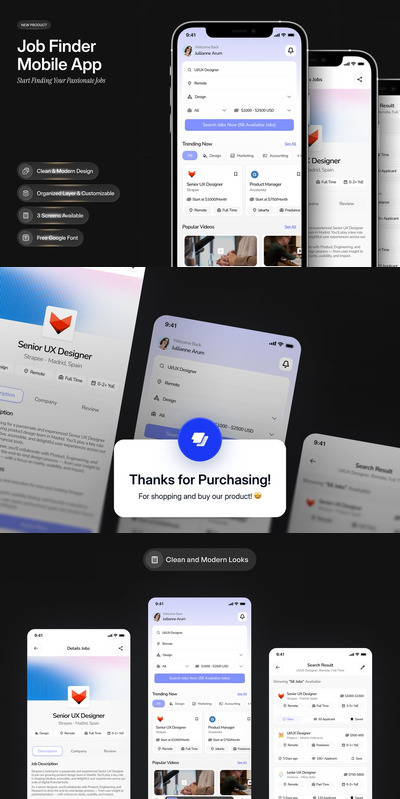 求职移动应用 UI 设计工具包