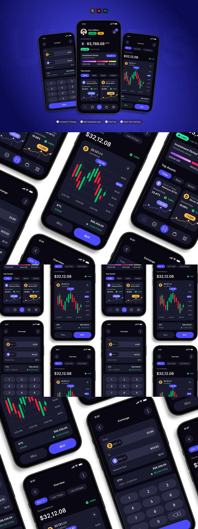 加密货币 – 移动应用 UI 套件