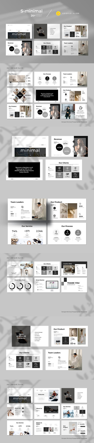 极简谷歌幻灯片演示模板