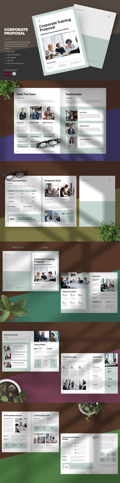 薄荷绿简洁的企业培训方案