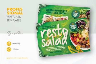 餐厅明信片模板