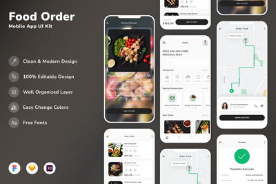 食品订购移动应用 UI 套件