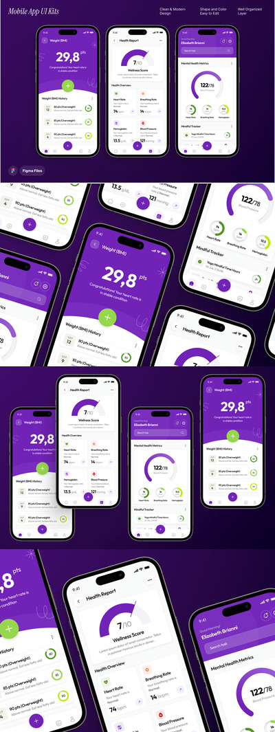 NutriWise – AI 健康导师应用程序移动 UI 套件