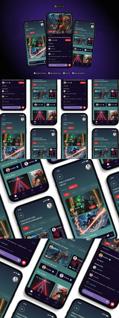 游戏串流 – 移动应用 UI 套件