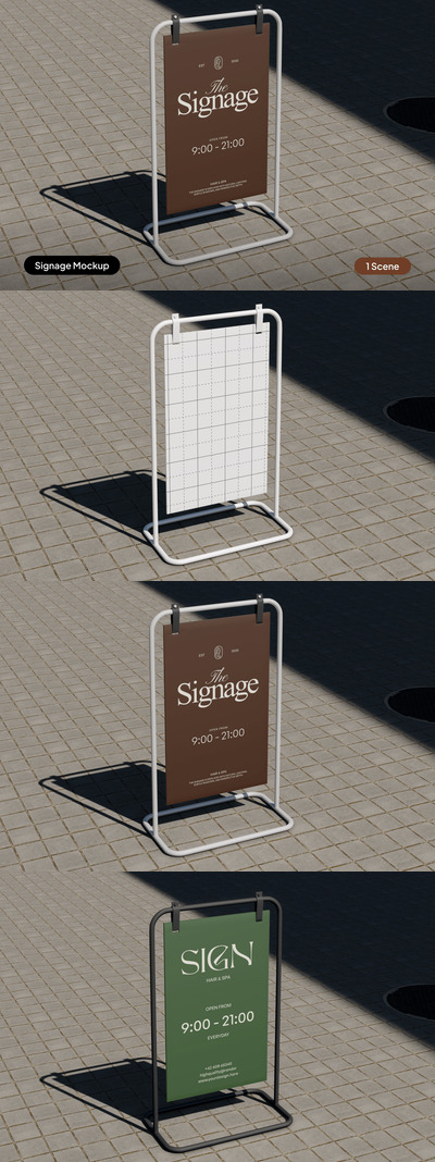 逼真的展台标志模型