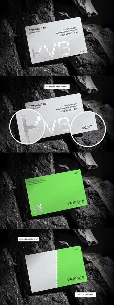 极简浮雕名片样机